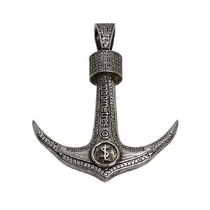 Anchor Pendant Necklace Sterling Silver CZ Stones 1000metres 11.5grams